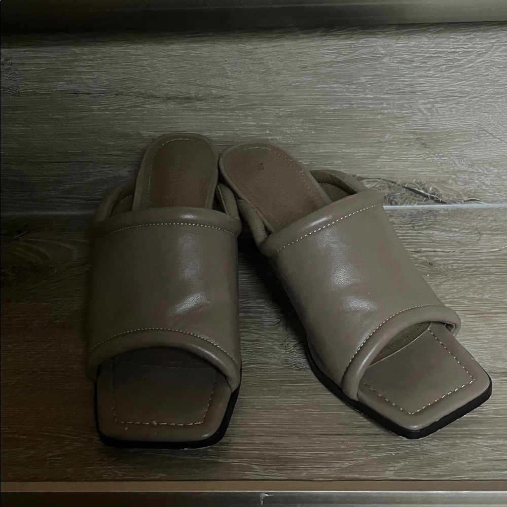 French Connection Taupe Mules